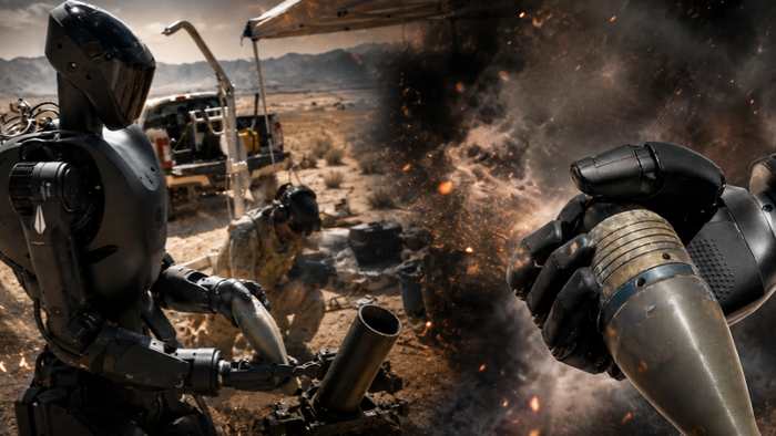 Watch: Humanoid Warbot Live-Fires Mortars At Vegas Test Range